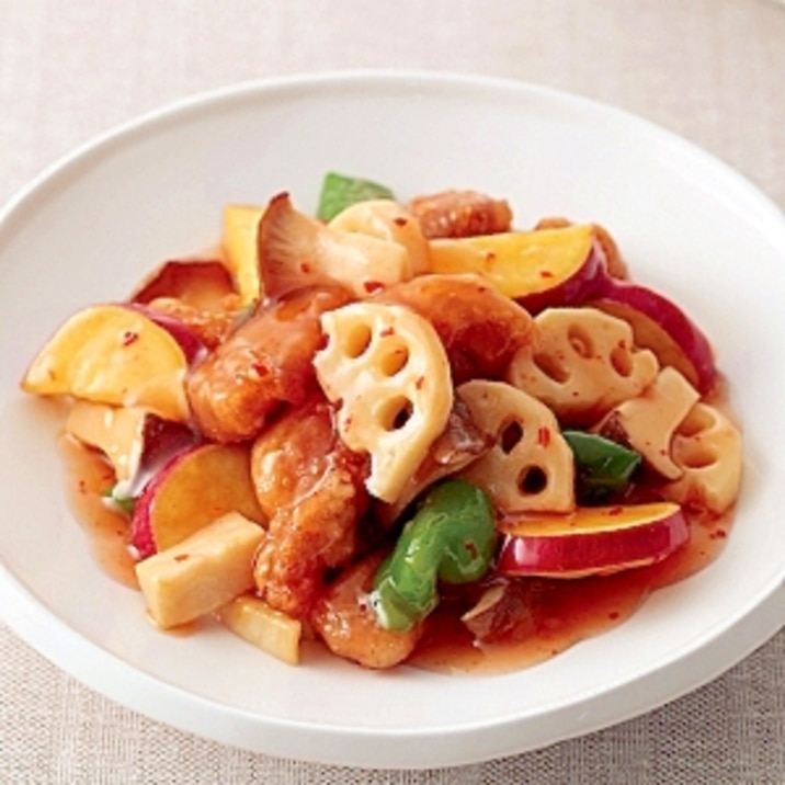 鶏と秋野菜のピリ辛甘酢あん レシピ 作り方 By 日本自然発酵 楽天市場店 楽天レシピ